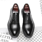 Breakj Men's Korean Version Fashion Shoes Business Dress Pointed Breathable Young British Casual Leather Shoes