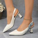 Women High Heels Bowtie Sandals Personality Pointed Toe Stiletto High Heels Simple and Versatile Catwalk Women's