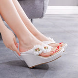 Queen Summer Women's Flip-Flop Sandals Platform Flip Flops Slippers Swing Wedges Women Shoes Plus