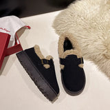 Women's Snow Boots 2024 Autumn And Winter New Large Woolen Shoes Thick-Soled Cotton