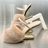 2024 New Metal Special Shape With Round Head Design Sense Fashion Women's