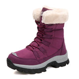 Breakj Warm Snow Boots Women Plus Velvet Thick Northeast Tourist Cotton Boots Outdoor Climbing Boots Ski