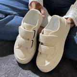 Shoes Women Spring / Summer 2024 New Rubber Sole Velcro Low Top Solid Color Fashion Small White Shoes