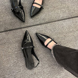 Breakj Women's Shoes French High-End Feel Sandals Women Wear 2025 New Pointed Light Light Luxury Small Pedal