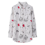 Fine Women's Print Chiffon Shirt 2021 Spring New Long Sleeve Blouses and Tops Lady Plus Size Casual Shirts Clothes