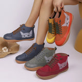 Breakj Flat-Soled Single Shoes Women's Autumn And Winter New Round Head Tie With Large Size 43 Casual Women's