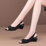 Breakj New Fish Mouth Sandals Women 2025 Slope Heel Buckle With Comfortable Women's Shoes Water Drill Sandals
