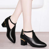 2023 New Versatile High Heel Black Soft Shoes Soft Sole Women's