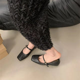 Breakj Temperament Square Head Shallow Mouth Casual Flat Bottom Versatile Single Shoes In 2024 Spring And Autumn New Soft Bottom Comfortable Low Heel Women's Single