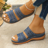 Breakj Hollow Flowers One-Word Slippers Women In The Summer Of 2025 New Leisure Thick Bottom Slope And Cold Slippers