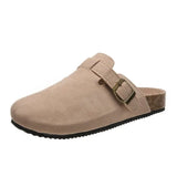 Breakj Slippers Female Couple Softwood Tug Wish Large Size Roman Shoes Casual Half-Dragging Lazy Shoes