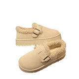 Women's Snow Boots 2024 Autumn And Winter New Large Woolen Shoes Thick-Soled Cotton