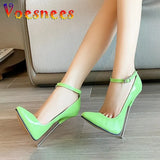 Performance Fetish Women's Pumps Candy Color Metal Thin Heel Sexy Single Shoes 16CM Pointed High Heels On The