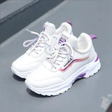 Breakj Women's Lequint Small White Shoes Women 2025 Spring And Autumn Breathable New Korean Version Of High-Heeled Tourism Shoes Flat Running