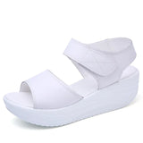 New Summer Women's Sandals PU Thick-Soled Muffin Large Size Sandals Fashionable Female Students Casual
