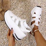 Breakj Loose Pastry Bottom One-Word Buckle With Slope And Sandals Women 2025 Spring New Bag Head Magic Stickers