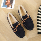 Autumn And Winter New Doudou Shoes, Plush, Warm, Bow, Korean Version, Casual, Flat-Bottomed, Lazy Cotton