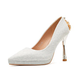Fine Sparkling Water Diamond Advanced Sense Waterproof Platform Pointed Fine Heel High Heels Bridesmaid Shoes Are Not Tired Foot Wedding Shoes