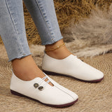 Breakj Summer And Autumn New Soft Leather Flat Soles Women's Round Head Shallow One-Foot Pedal Large Size Women's