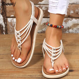 New Summer Sandals Women Fashion Flat Casual Beach Sandals Outdoor Flip Flop Shoes Plus Size Flat Shoes Sandalias De