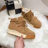Boots 2022 New Fashion Women's Boots Women's Suede Lace Ankle Boots Warm Women's Winter Flat with Shoes for