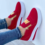 Shoes for Women Side Zipper Platform Tennis Female Sneakers Flat Shoes Solid Pu Leather Non Slip Shoe Chaussure