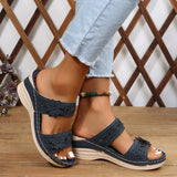 Size 2023 Summer New Retro Casual Flowers High With A Character Women's Slope Heel