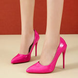 Breakj Large-Size Spring High Heel High-Heeled Shoes Leather Sharp Single Shoes Women's Shoes Size