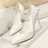 Breakj Korean Version Of Fashion Simple Sexy Nightclub Show Thin Women's Shoes Thin Heel Ultra High Heel Shallow Pointed Hollow Single