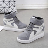 Breakj New Korean Version Of The Fashion Magic Stick Thick Soles Of High-Pine Cake Shoes High-Top Shoes Color Frosted Leather Casual