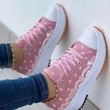 Sneakers Women Shoes 2022 Pattern Canvas Shoe Casual Women Sport Shoes Flat Lace-Up Adult Zapatillas Mujer Chaussure