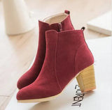Autumn And Winter Short Cylinder Boots With High Heels Boots Shoes Boots Women Ankle Boots With Thick Scrub