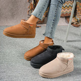 Breakj Boots Women In The Autumn And Winter Of 2025 New Korean Version Of The Round Head With Velvet Warm Leisure Flat Cotton