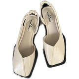 Breakj Summer Bag Head Azuns Women's Shoes Girls Square Shoes One Foot Lazy Bean Sandals Women