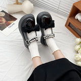 String Bead Lace Bow Lolita Jk Mary Jane Single Shoes Platform Platform Fashion Small Leather Shoes