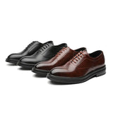 Breakj Men's Korean Version Fashion Shoes Business Dress Pointed Breathable Young British Casual Leather Shoes