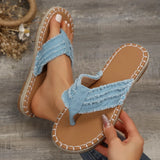 Breakj Summer 2025 New Flip-Flops Flat-Bottom Stitched Beach Slippers Women's