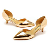 Breakj Cm Fine Tip Pointed Sandals Low Heel Low-Size Single-Shoe Women's Two-Siped Hollow Women's Shoes Wedding