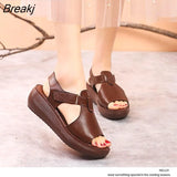 Head Plus Size 35-40 Medium Heel Platform Sandals Women Breathable Shoes 2023 Summer Casual Wedges Sandals for Beach