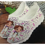 Women's Shoes Shallow Mouth Large Size Casual Single Shoes Women's 43 Round Head Flat-Soled Cartoon Women's Shoes