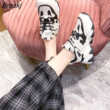 Women Sneakers Fashion Mesh Chunky Sneakers Vulcanized Shoes Summer Comfortable Thick Sole White Dad Flats Platform
