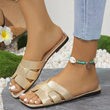 Breakj New 35-42 Women's Summer Large Size Wearing A Word Beach Soft Bottom Side Cold