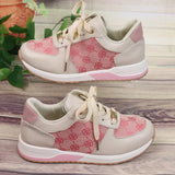 Shoes Women 2025 New Large-Size Flower Tie Color Permeable Women's Leisure Sports Single