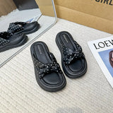 Breakj Bottom Cross-Wave Point Slippers Women 2026 Spring And Summer New Wearing Loose Cake Word Fashion Cold