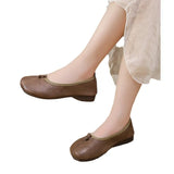 Single Shoes Women 2024 Spring Fall New Korean Version Fashion Round Head Flat Bottom A Foot Pedal Mother