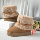 Breakj Autumn And Winter New Fashion Plus Velvet Wool Thick Middle-Capped Female Snow