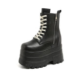 Breakj High Shoes 13Cm Heightening Legs Fine Thick Shoes Small British Wind Thick Soles New Short-Heeled Martin