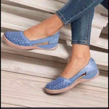 Breakj Summer Large-Size Casual Sandals Women's Shoes Slopes Hollow Pure Color Single Shoes Low-Heeled