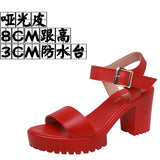 Breakj And Thick Waterproof Table Sandals Women High Heel With Heel Toe Model Show Shoes Buckle With Fish Mouth Sandals Shoes
