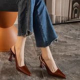 Breakj Heel High-Heeled Women 2025 Korean Version Of The Pointed Niche Temperament Single Shoes Wearing Dating Fashion Shoes